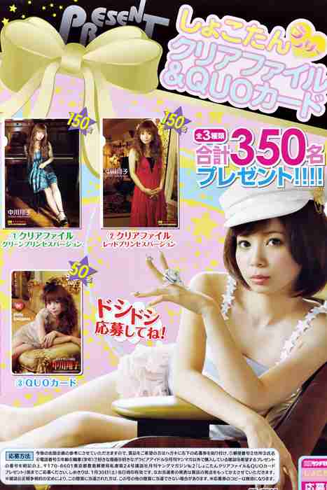 [日本写真杂志]ID0091 [Monthly Young Magazine] 2010 No.02 Shoko Nakagawa 中川翔子 [15P]--性感提示：吊带袜妖艳激情娇妻朱唇